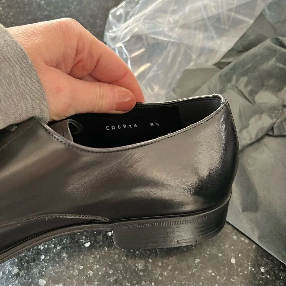 New Dolce & Gabbana Black‎ Leather Derby size 5 authentic Oxford